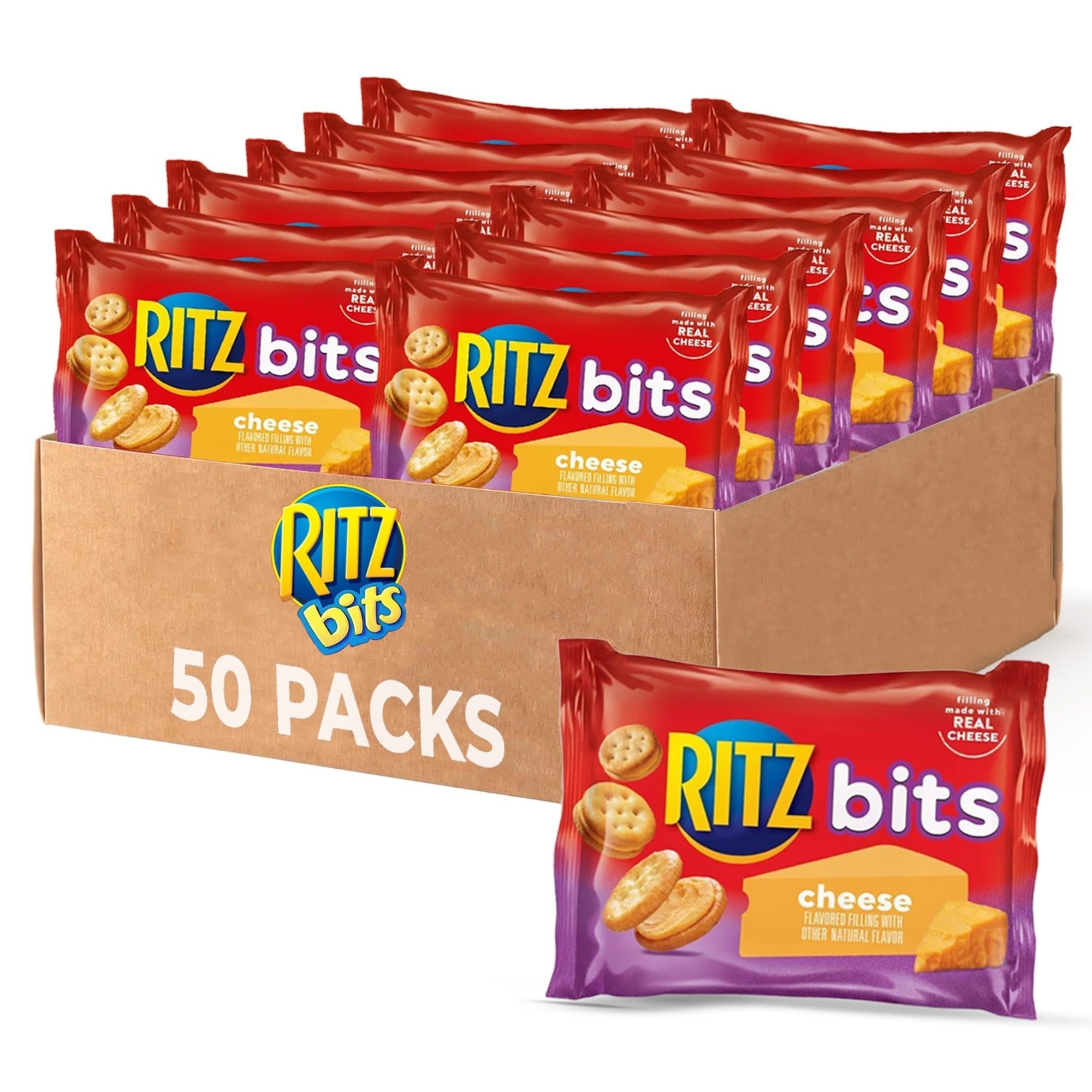 TEMU Ritz Bits Cheese Sandwich Crackers With Creamy Cheese Flavored Filling - Bulk Snack Packs 1 Oz (50 Count)