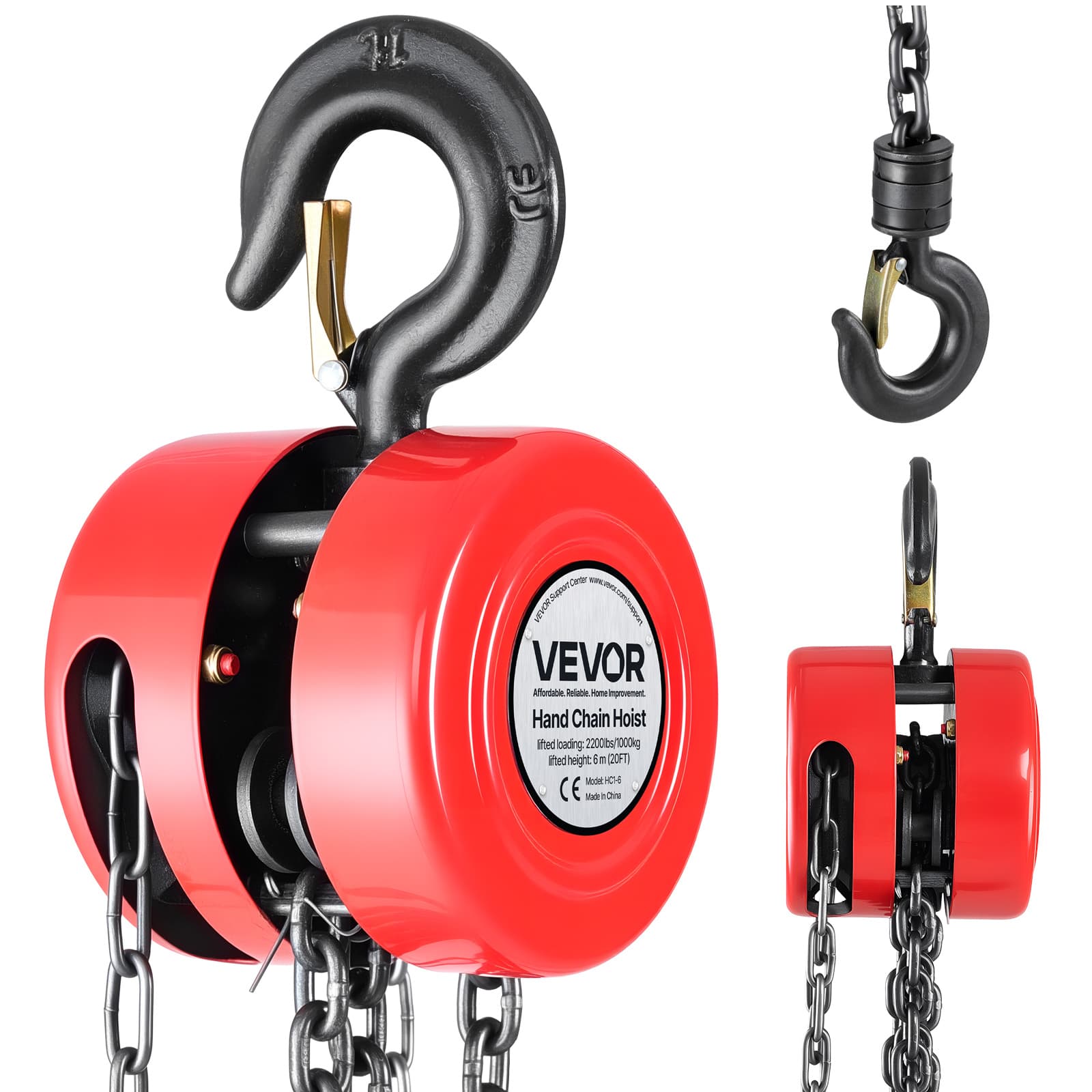 TEMU Vevor Hand Chain Hoist 2200 Lbs/ 4400 Lbs Capacity 8 Ft/ 10 Ft/ 20 Ft Manual Chain Block With G70 Chain