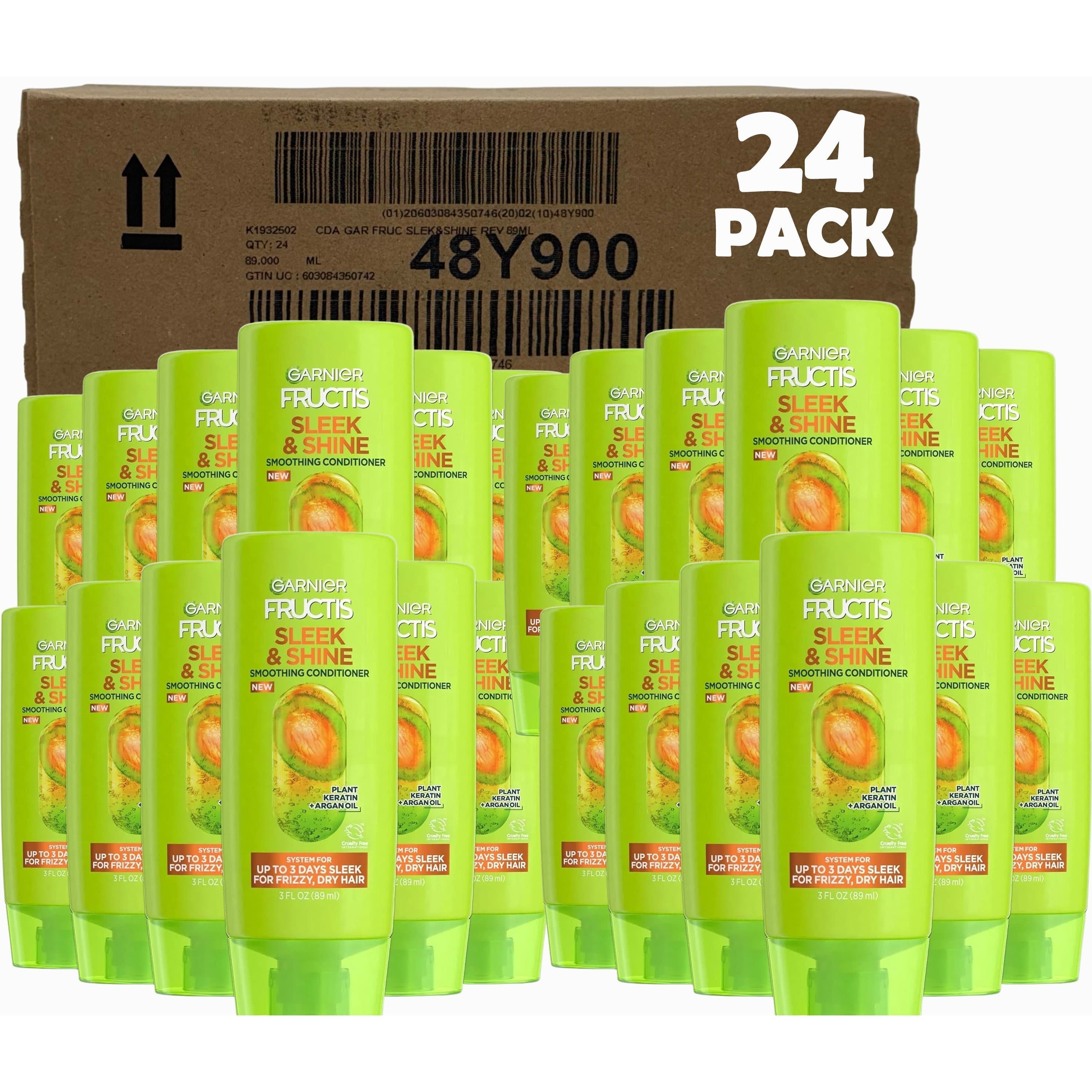 TEMU 24 Pack Garnier Sleek Smoothing Conditioner, Travel Size, Plant Argan Oil, Full Case For , Hotel Kits, Travel Kit, 3 Ounces Each
