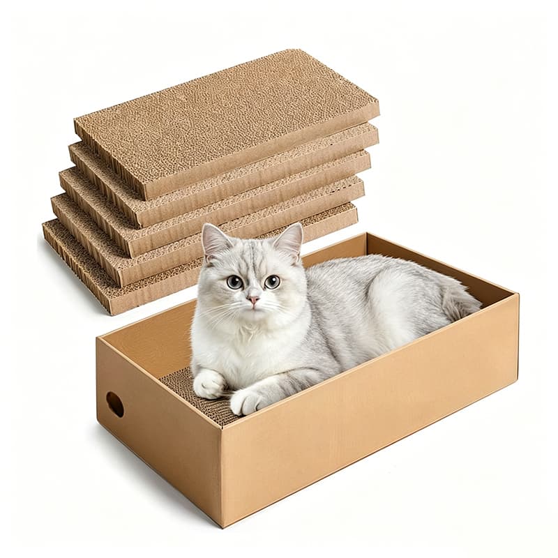 TEMU 5-piece Extra Large Cardboard Cat Scratcher With Storage Box, Reversible Design Cat Scratching Pad, Indoor Cat Sofa Bed For Scratching, Resting And Entertainment