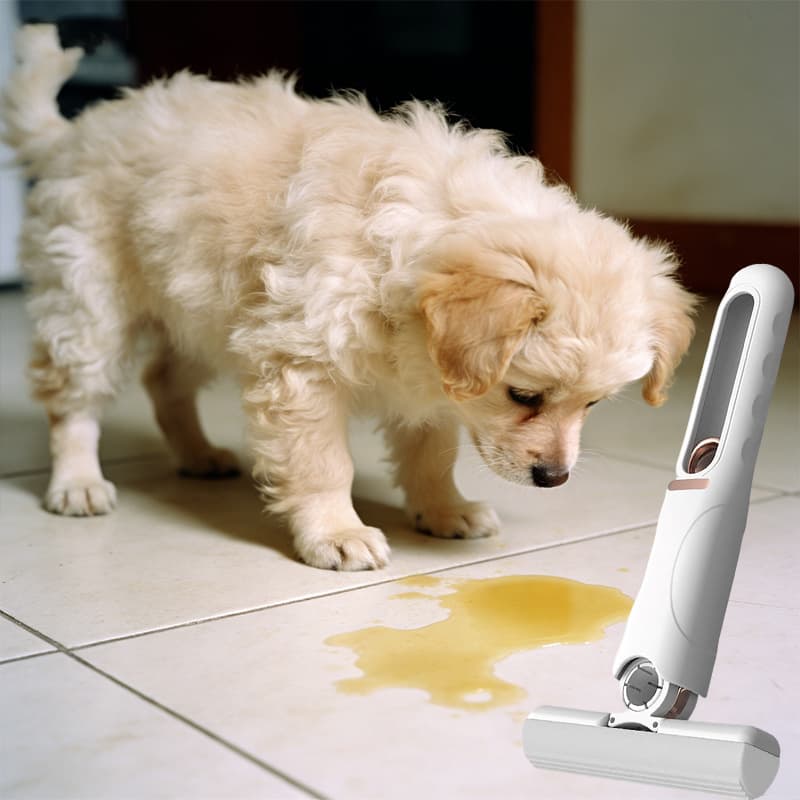 TEMU 3-piece Dog Urine Cleaner Set: Handheld Mini Mop — Rinse-free, Rotatable Head, Portable, Non-electric (includes 1 Mini Mop + 2 Sponge Pads)