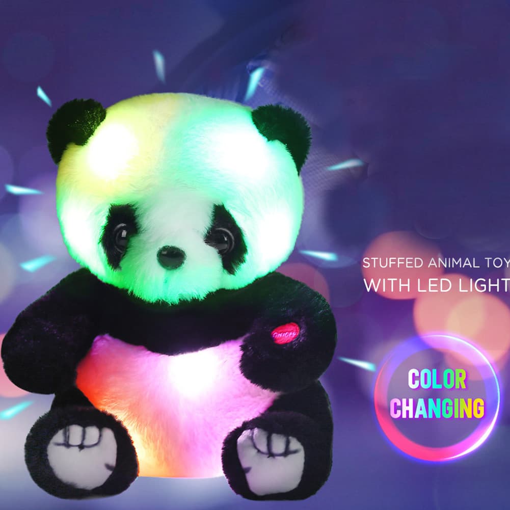 TEMU Benben 8'' Light Up Panda Stuffed Animals, Kawaii Panda Bear Plush With Led Light, Hugging Toy Gift For Birthday Gift, Christmas Gifts, Home Decor,