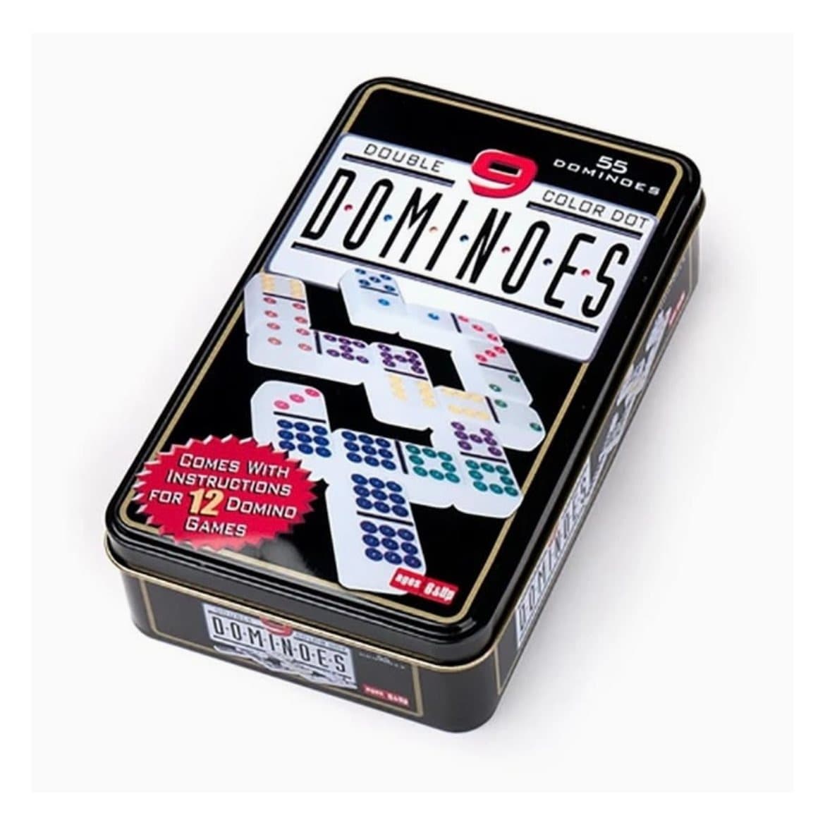 TEMU Double 9 Melamine Dominoes Set, 55 Pieces With Instructions