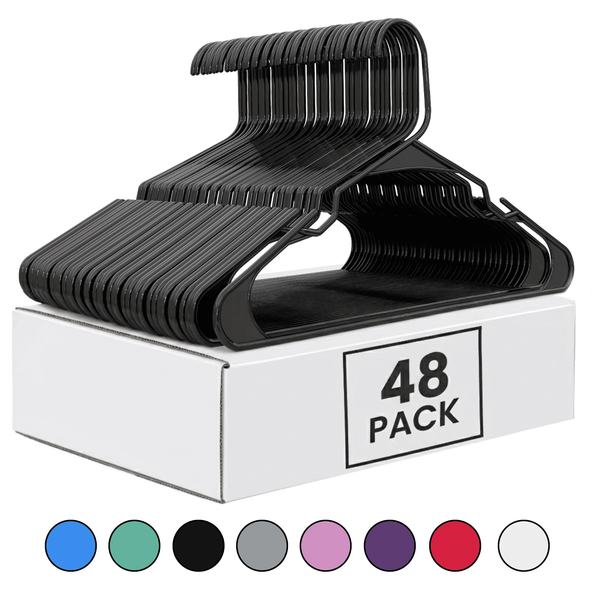 TEMU 48 Pack Plastic Hangers - Durable And Space Saving Coat Hangers With Shoulder