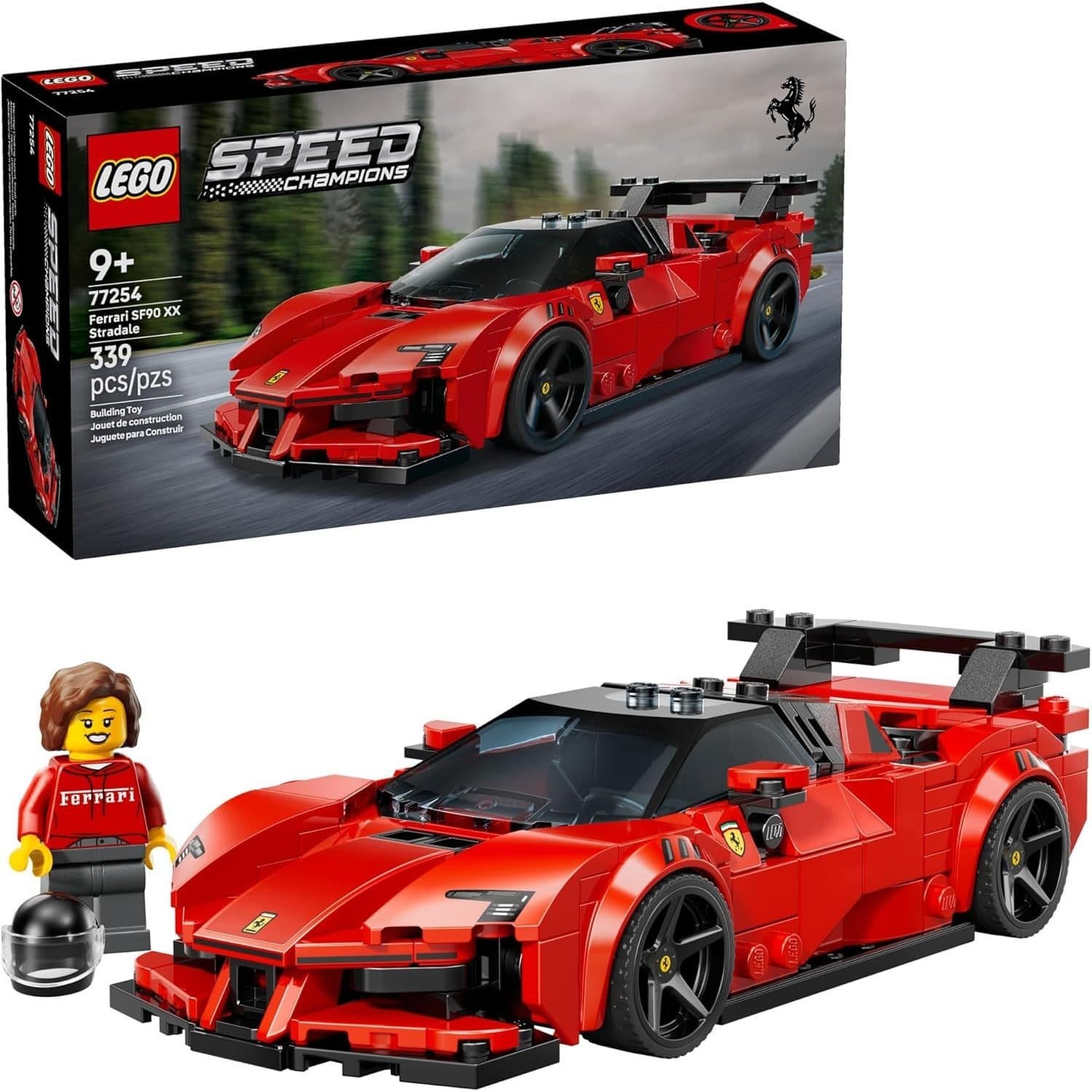 TEMU Speed Champions Xx Stradale Sports Car Building Toy For Kids - Building Set W/ Driver Minifigure For , Ages 9+ - Gift Idea For Birthdays - 77254