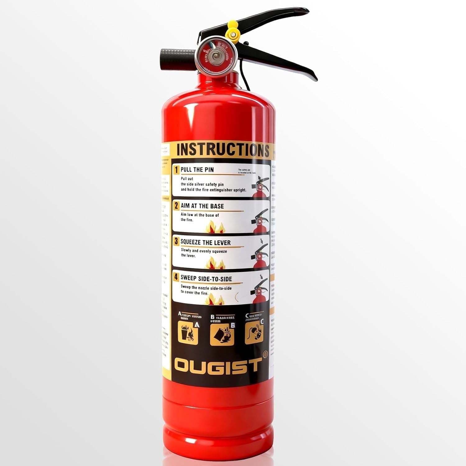 TEMU 2.5lb Abc Dry Chemical Fire Extinguisher, Portable Home & Vehicle Fire Extinguisher, Class , Non-conductive Powder, For Kitchen, Car, Rv, Garage