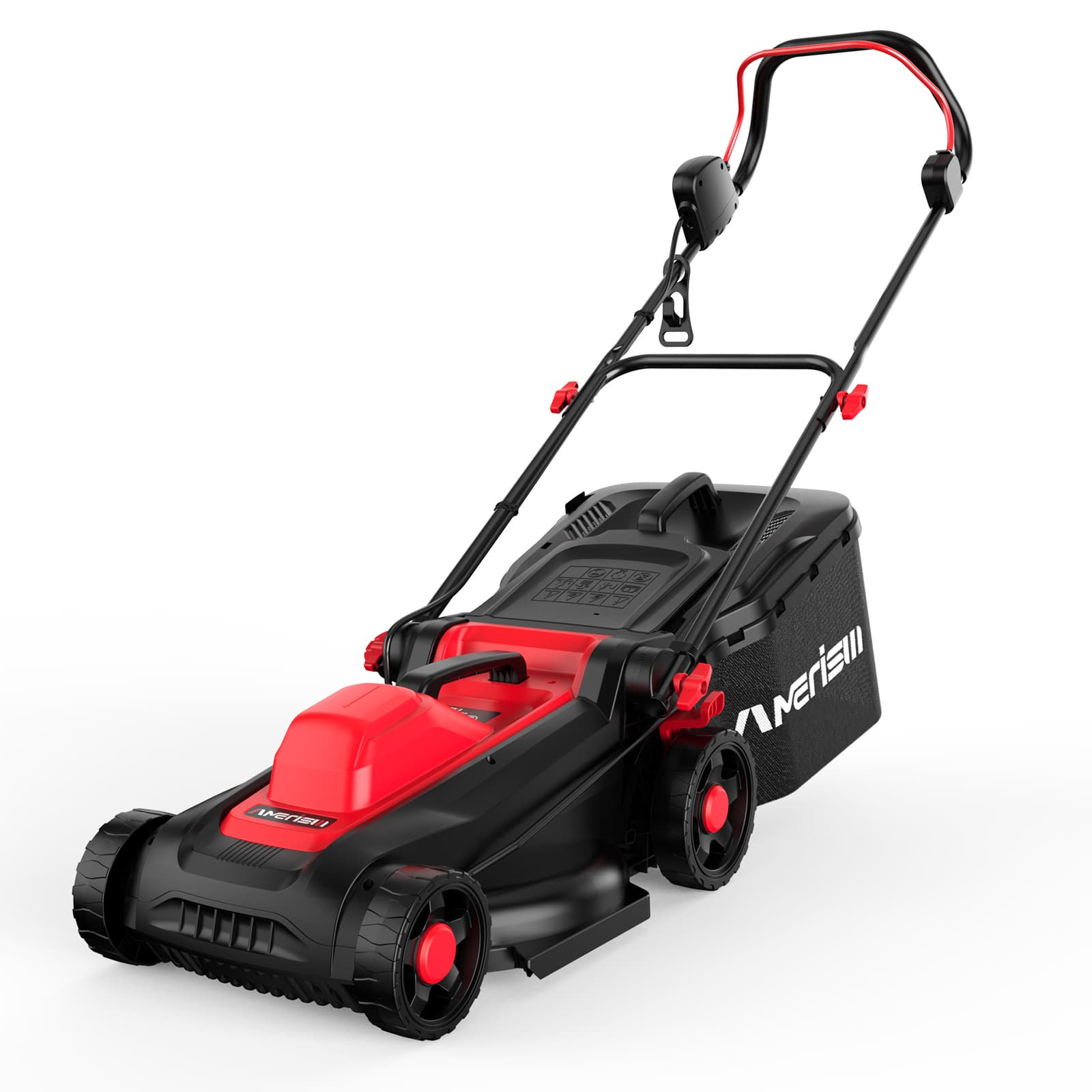 TEMU 14 Inch Corded Electric 12.5 Amp Walk-behind Push Lawn Mower, 10 Gallon Bag, 3400rpm, 6-speed Integrated Height Adjustment, Suitable For Home And Garden Use