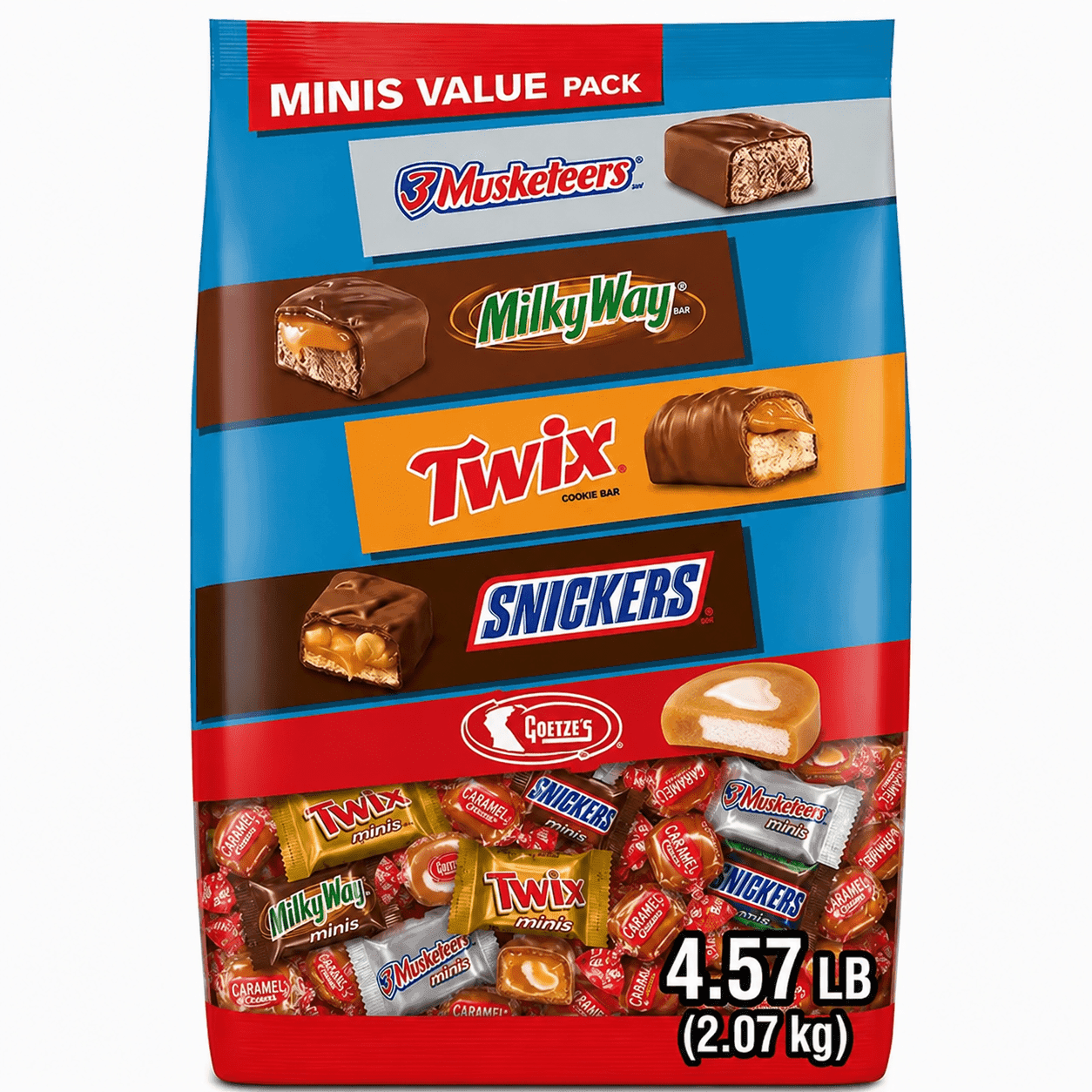 TEMU 4.57 Lbs Bag - Snickers, Twix, Caramel Candy & More Minis Halloween Chocolate Candy Bars Variety Pack, Bulk Bag