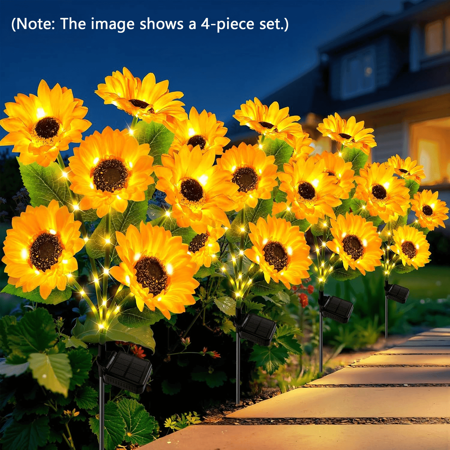TEMU Solar Lights Outdoor Garden Decor, 2pack Upgraded Solar Garden Lights With 12 Sunflower Lights, Solar Flowers Outdoor Waterproof Ip65 For Garden Flower Bed Yard Decor, Gift For Women Mom Grandma