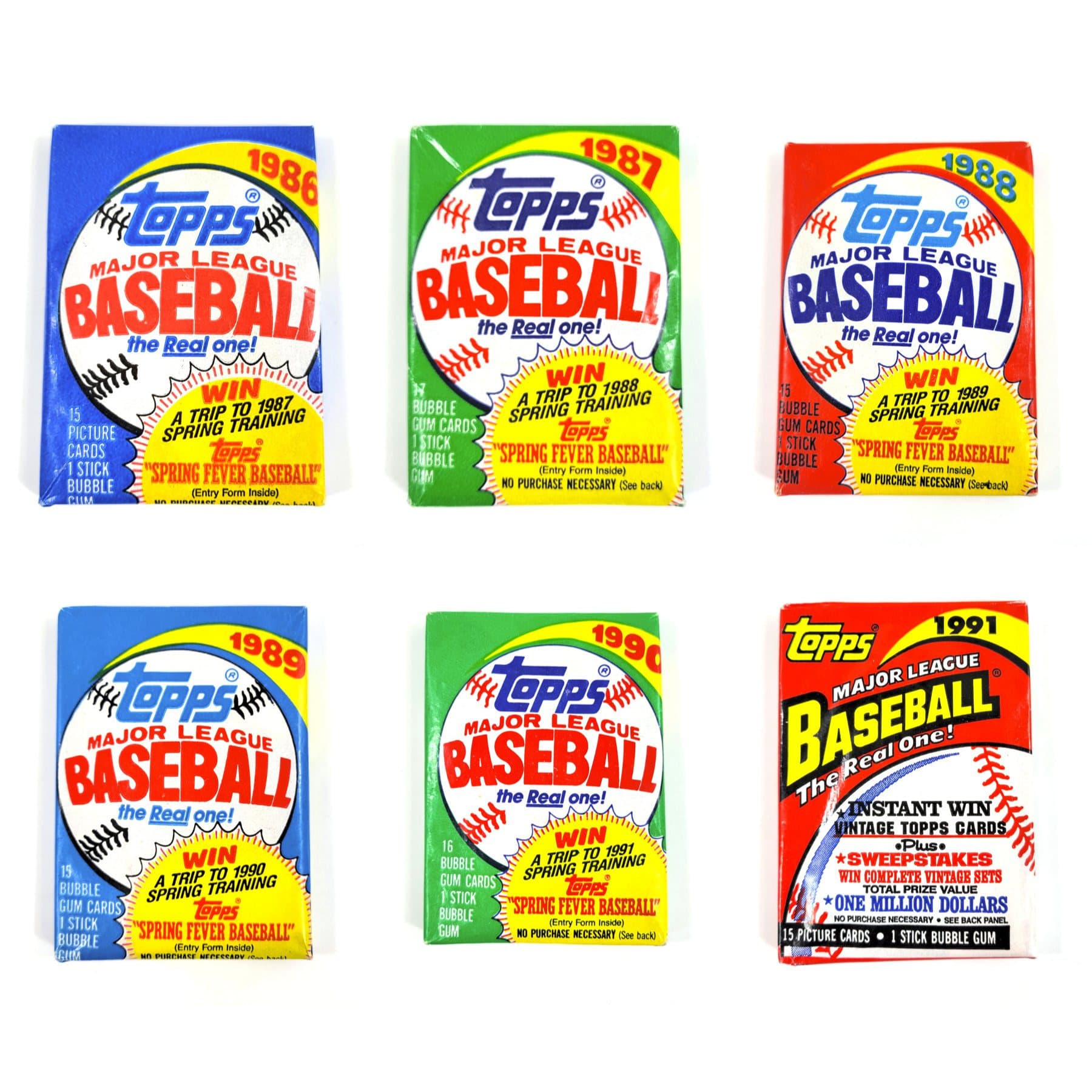 TEMU 1986 To 1991 Topps Baseball Run (6 Different) Sealed