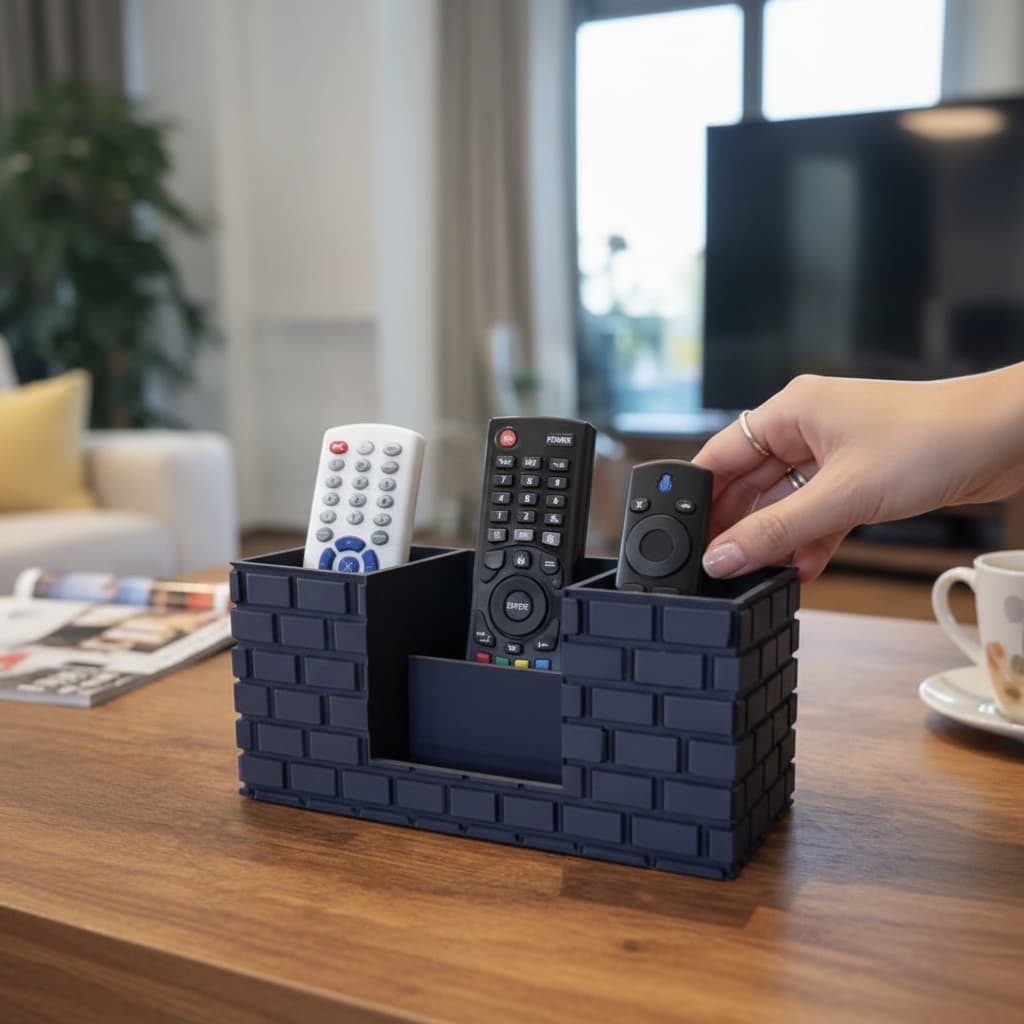 TEMU Remote Control Holder, Tv Remote Holder For Table, Media Storage Box For Nightstand, Couch (black)