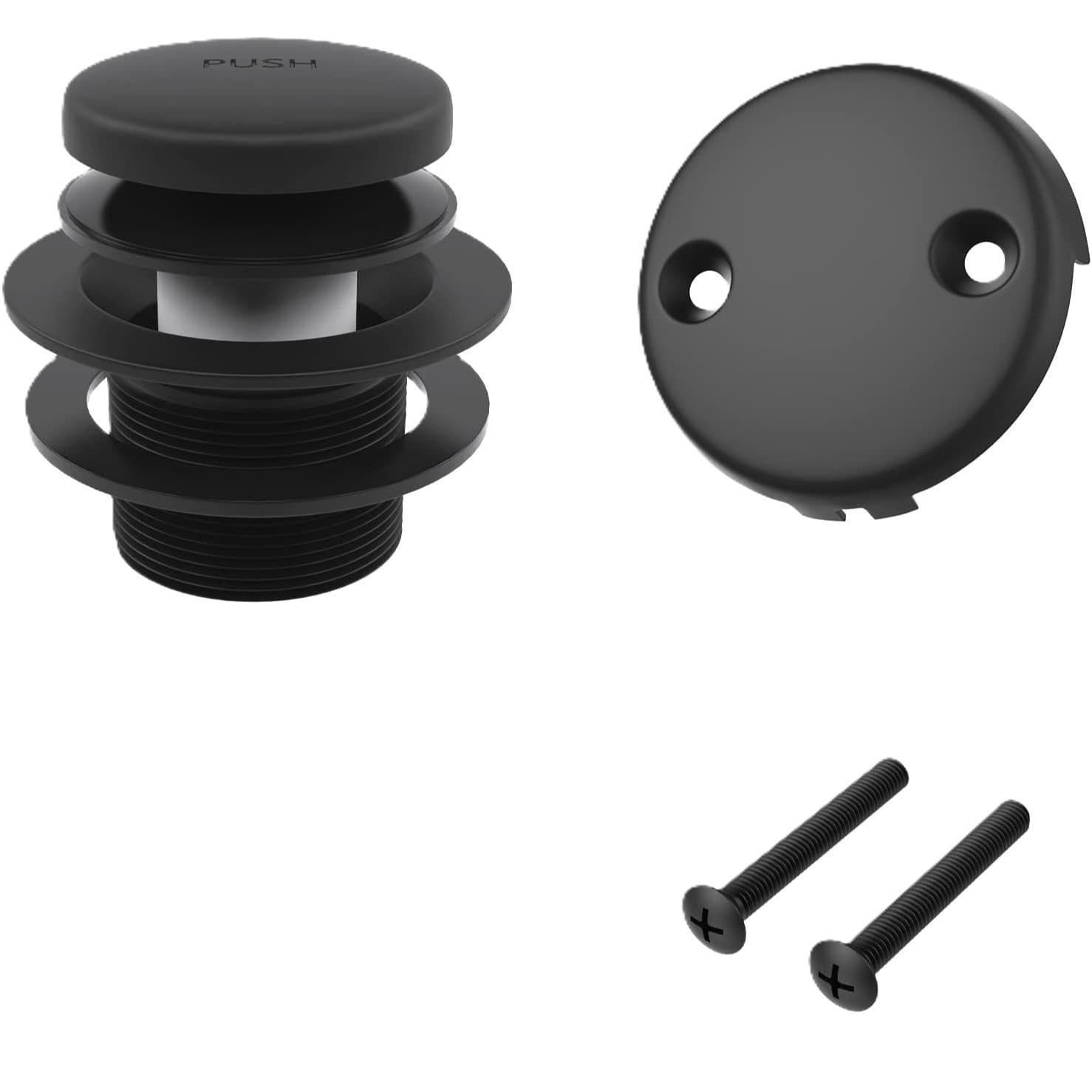 TEMU Universal Matte Black Tip-toe Bathtub Drain And Overflow Cover Kit