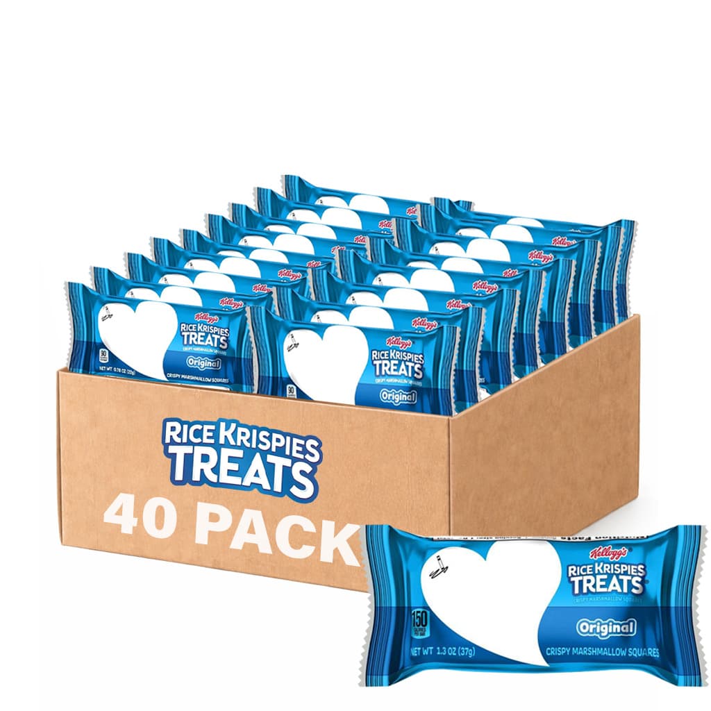 TEMU Kellogg’s Rice Krispies Treats Assorted 40-pack – Classic, Rainbow & Chocolate Flavors – Individually Wrapped Snack Bars