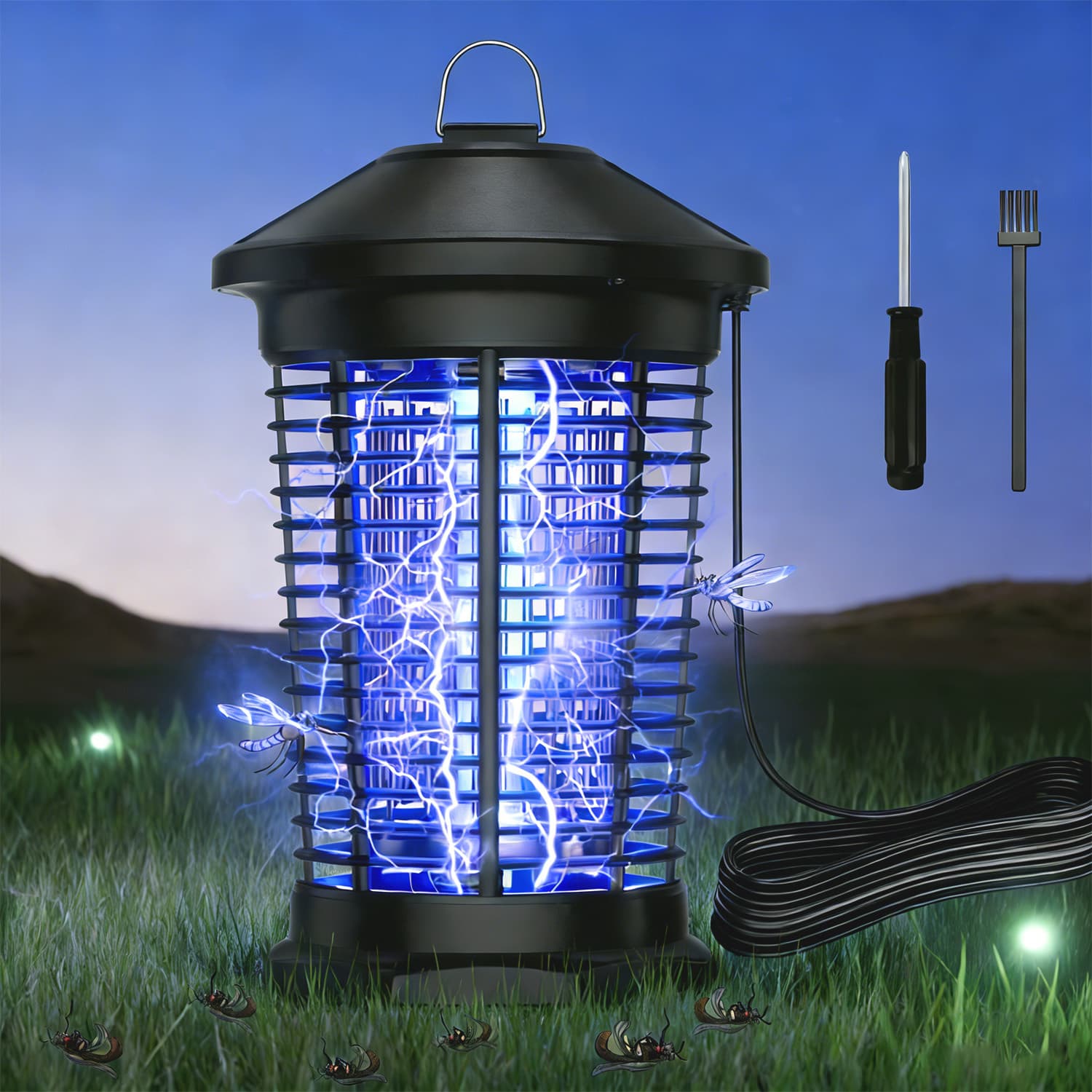 TEMU Killer, Ipx6 Waterproof, 4000v Electric Shock Killer, 6- Cord + Design! Ideal For Patios, Gardens, And Home Use