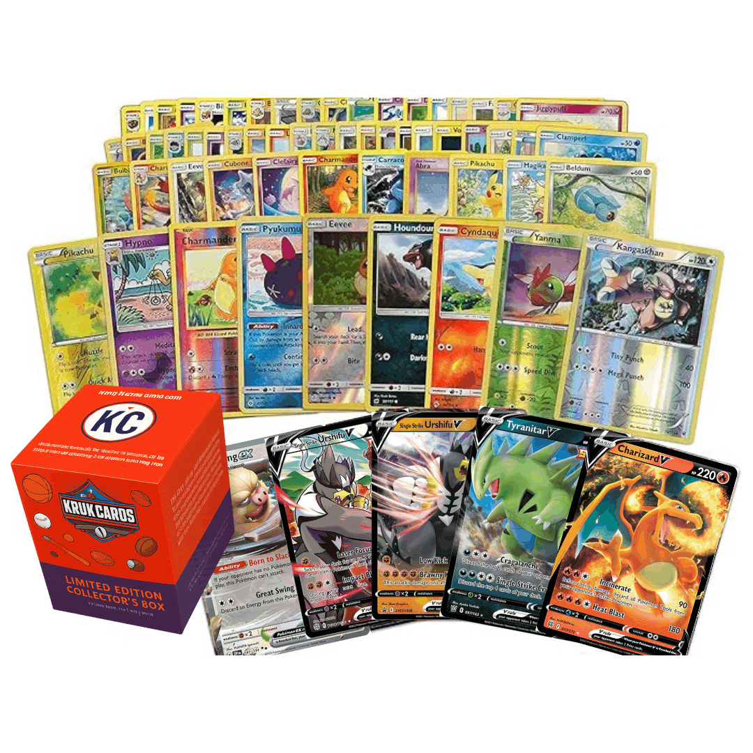 TEMU Pokémon 100 Card Lot With Ultra Rare Cards- Bundle With A Deck Box Included