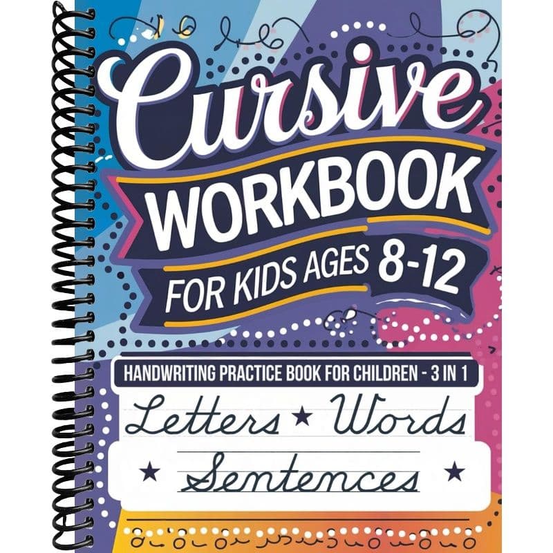 TEMU Cursive Workbook For Kids Ages 8-12: Handwriting Practice Book For Children - 3 In 1 Letters, Words & Sentences