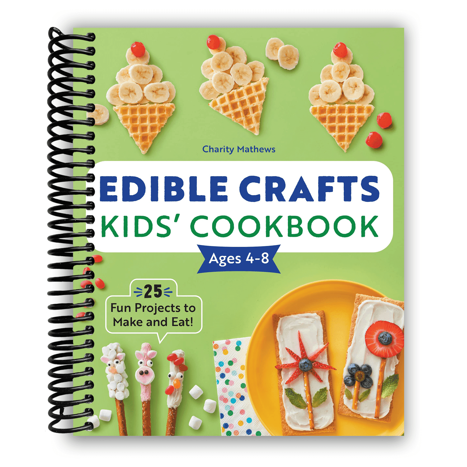 TEMU Edible Crafts Kids' Cookbook Ages 4-8: 25 Fun Projects To Make And Eat! (spiral Bound)