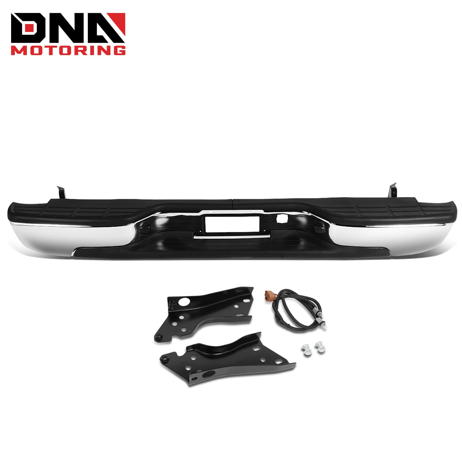 TEMU Rear Step Bumper With License Plate Lights For 99-07 Silverado/ Sierra Direct Replacement For Gm1103124 Gm1103122 12496085
