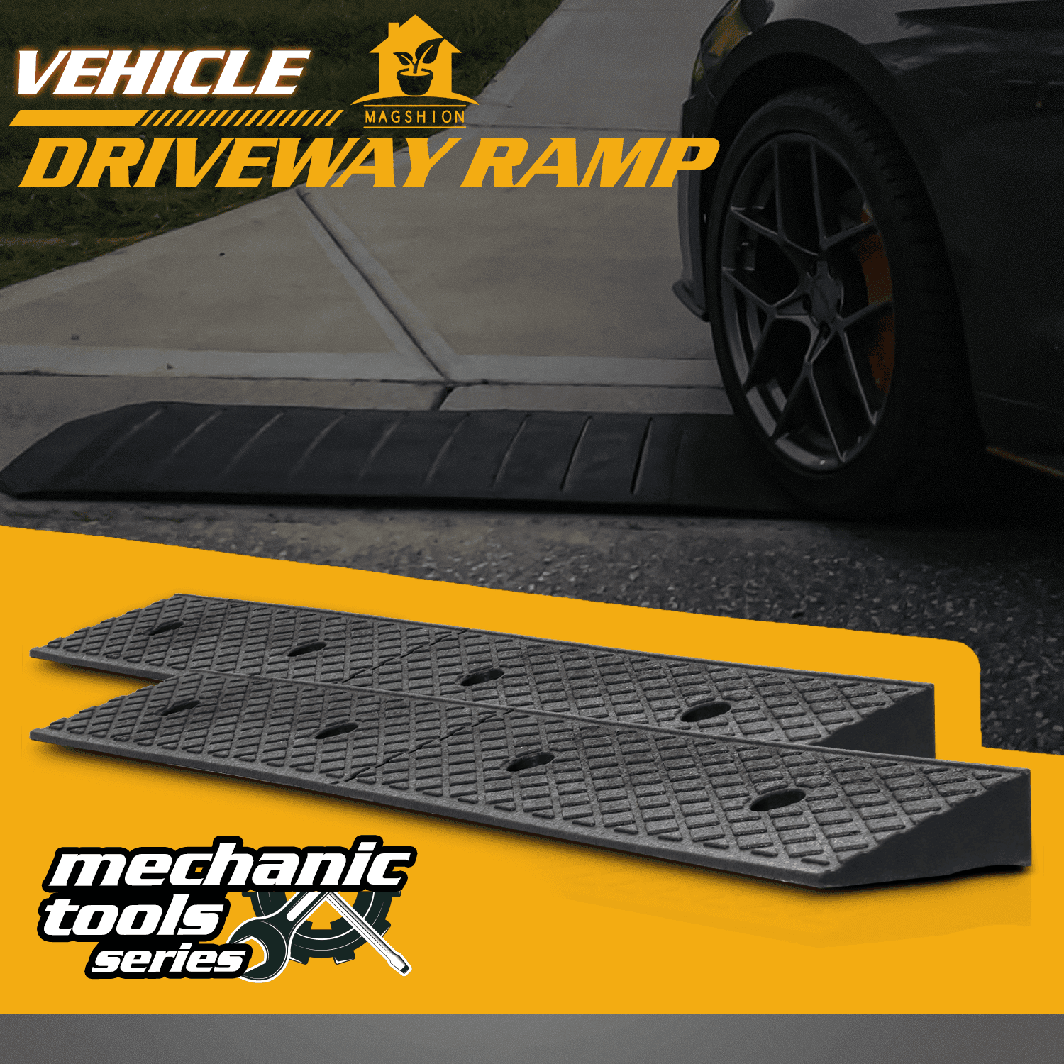 TEMU 2pcs 2" Rise Heavy Duty Loading Driveway Ramp Threshold Ramp 38.6 In L X 5.9 X 2 In H Dock, Warehouse, Wheelchair, Motorcycles, Cars, Tools-00643