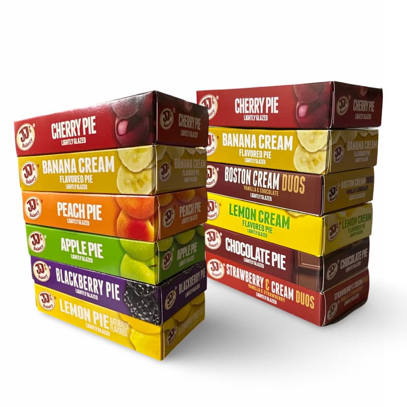 TEMU Jj's Bakery Glazed Pie Ultimate Cream & Fruit Variety Pack 4 Oz Individually Boxed | Pack Of 12