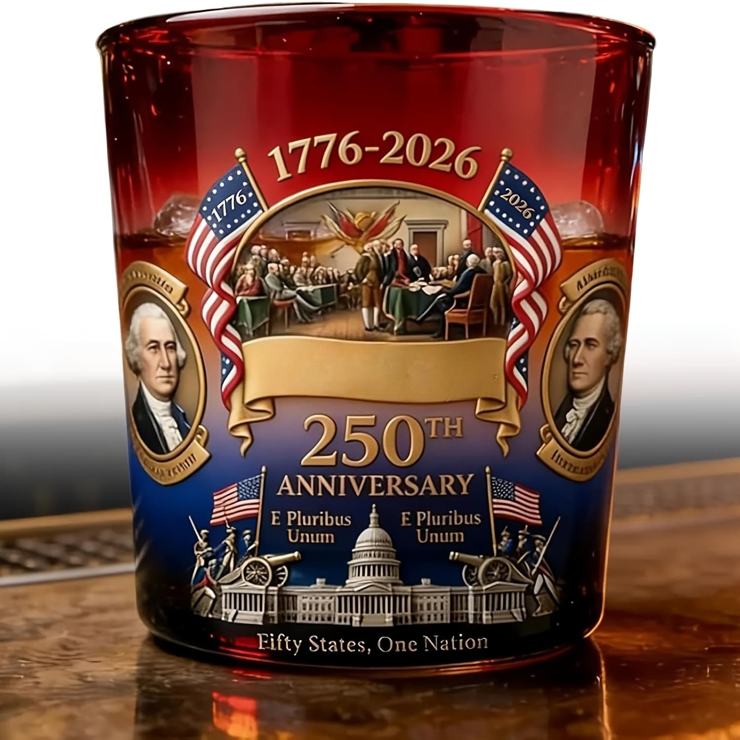 TEMU 250th Anniversary Edition Whiskey & Wine Glass Suitable For - 1776-2026 Commemorative Gift For Dad, Glass Cup With Historical, For, For Whisky Tasting, For Wine Serving, For Special Occasions