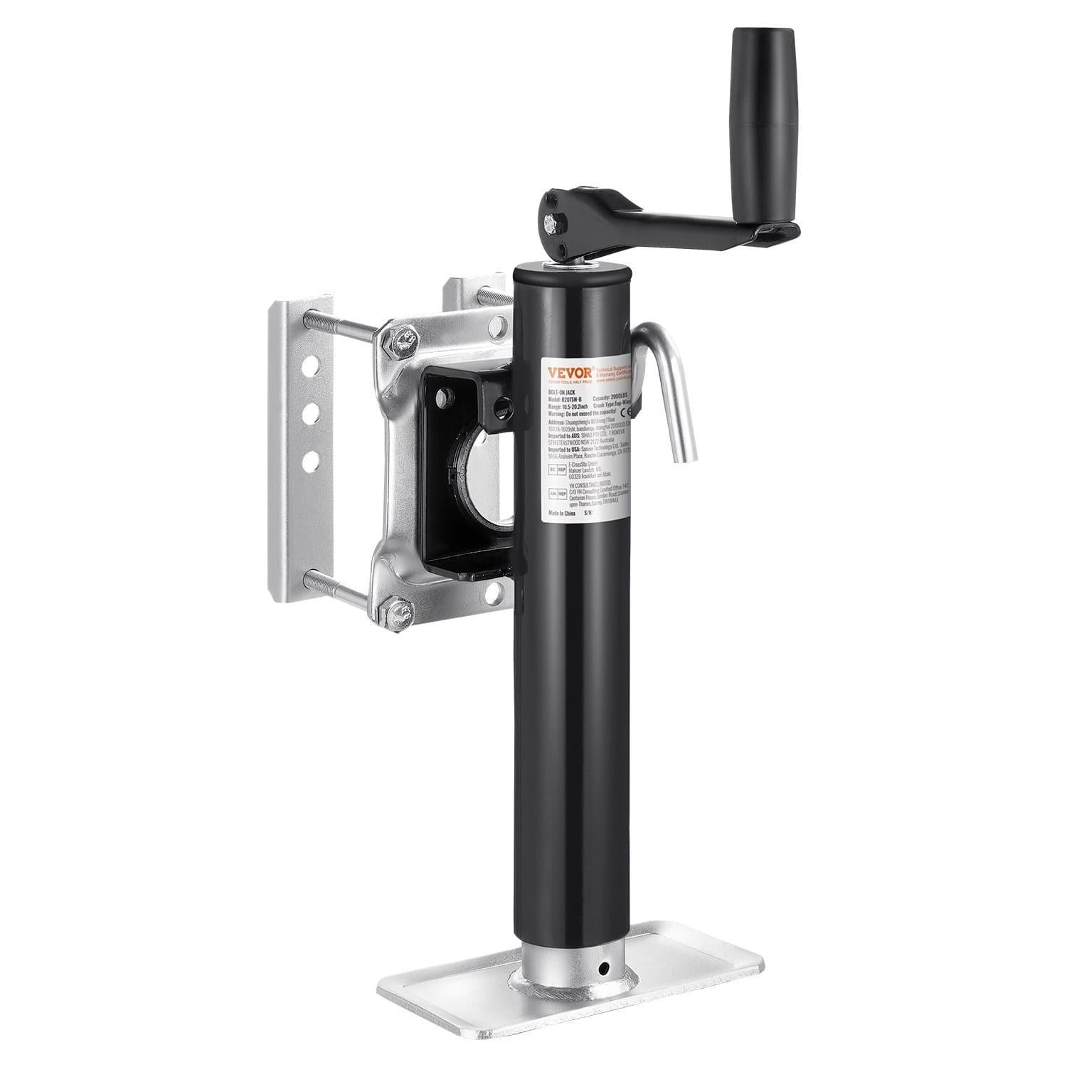 TEMU Vevor Trailer Jack Bolt-on Trailer Tongue Jack 2000 Lbs Dynamic Load 10" Travel