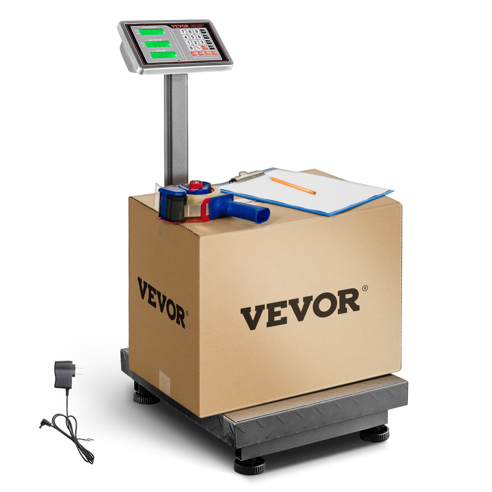 TEMU Vevor Scale, 660 Lbs Load, 0.1 Lbs Accuracy Floor Scale With Lb/kg, , Price Calculator, Stainless Steel High-definition Display For Boxes, Luggages, Fcc