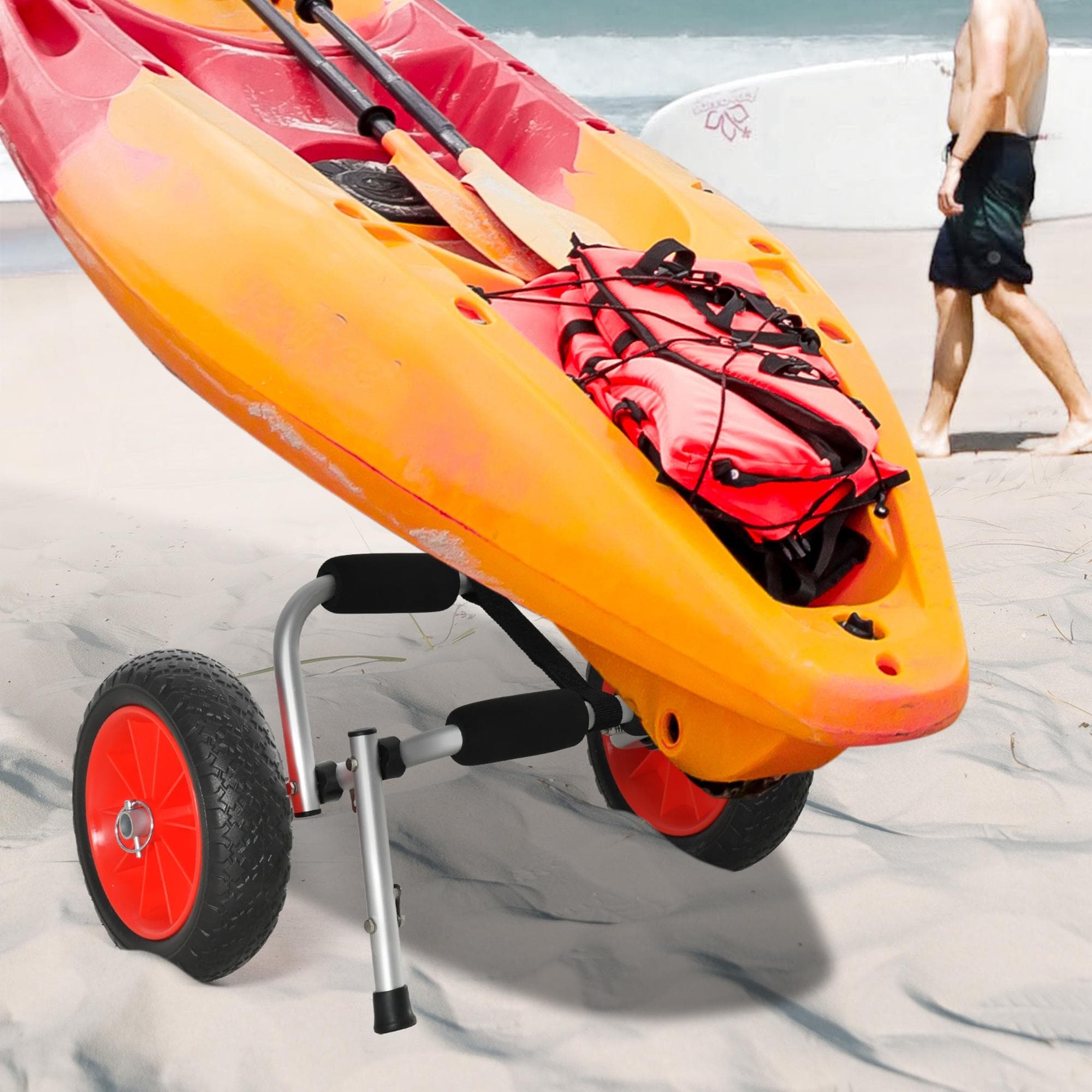 TEMU Kayak Cart Canoe Dolly For Carrying Paddleboard, Kayak Trolley Cart With Aluminum Frame & Folding Design