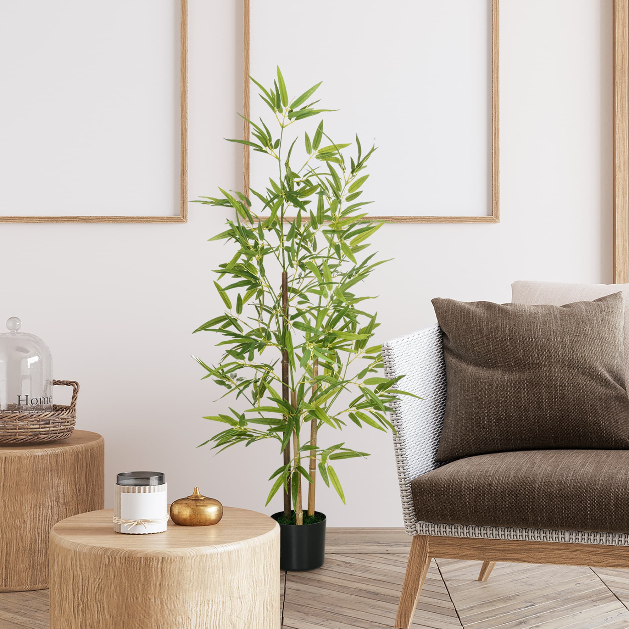 TEMU 4ft Artificial Tree Bamboo For Indoor Home Decor, Realistic Plant, Low Maintenance, Indoor Office Decor