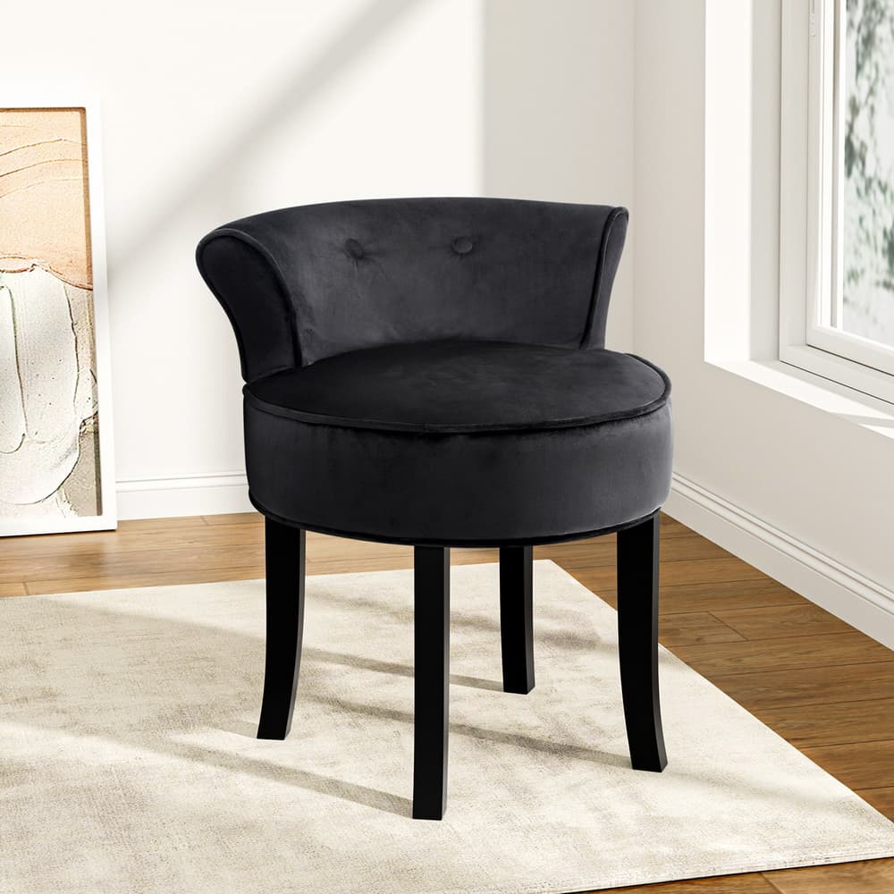 TEMU Artiss Dressing Stool Velvet Vanity Backrest Chair Makeup Bedroom