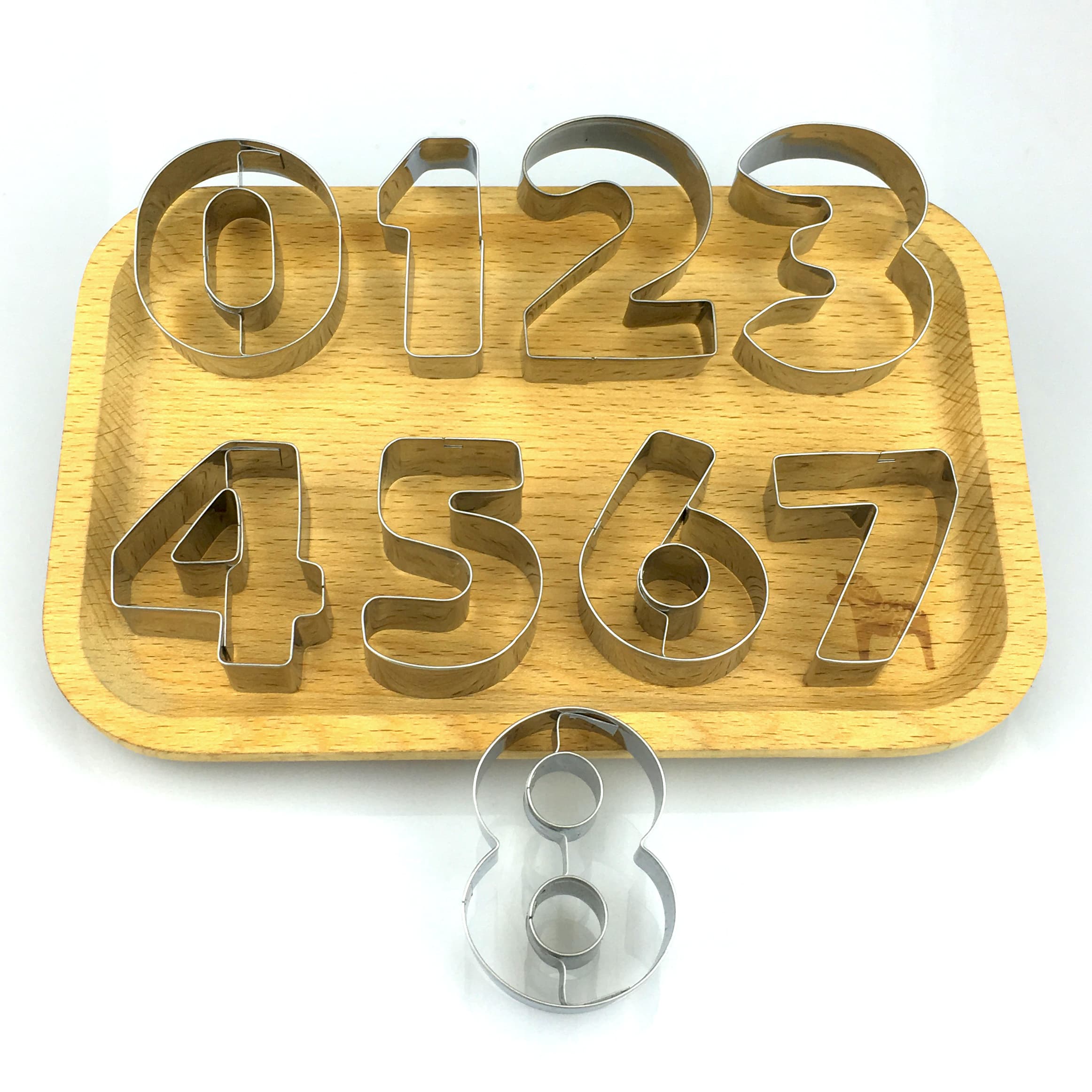 TEMU 9pcs Stainless Steel Arabic Number Cookie Cutter Set - 430 Grade, Durable & Easy-to-clean, Perfect For Baking , Pastries, And Vegetables, Ideal For Projects