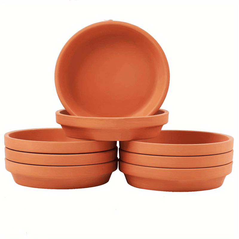 TEMU 12pcs 3.78'' Clay Saucer - Perfect For Planters, Pet Bowls, Bird Feeders & Indoor/outdoor Plants!