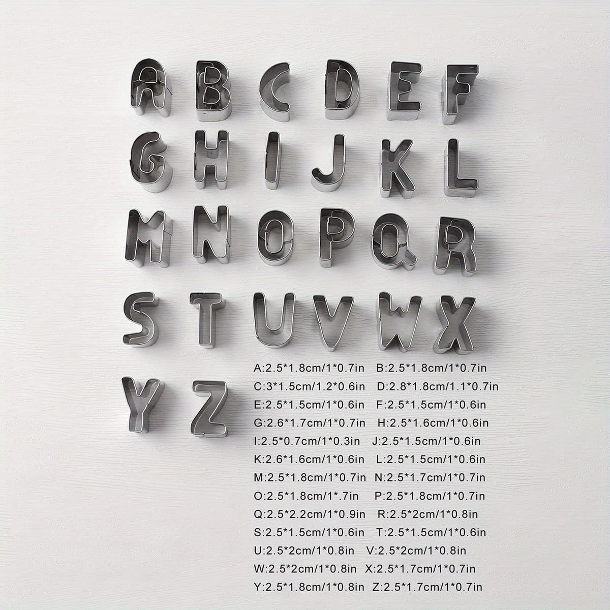 TEMU 26pcs, Stainless Steel Alphabet Cookie Cutters - Perfect For Baking, Candy Making, And Cake Decorating - Kitchen Gadgets And Accessories For Home Bakers