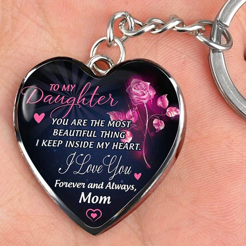 TEMU Heart Charm Keychain Valentine Day Jewelry Gifts For Her & Daughter