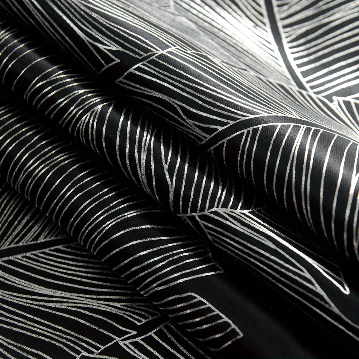 TEMU 1pc Black Silvery Foil Printed Blackout Curtain