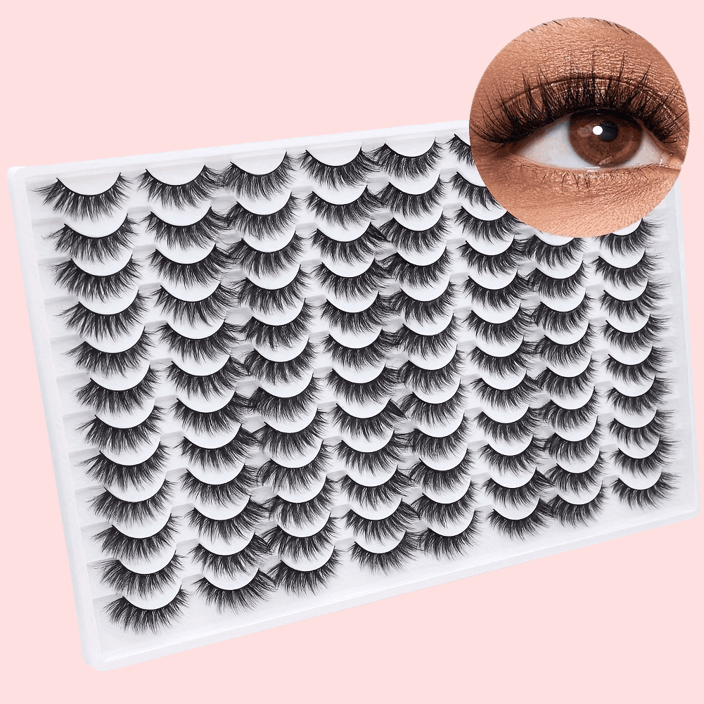TEMU Large Capacity 48 Pairs False Eyelashes, Thick And Full Black Stem, And Reusable Eyelashes, Suitable For All Eye Shapes