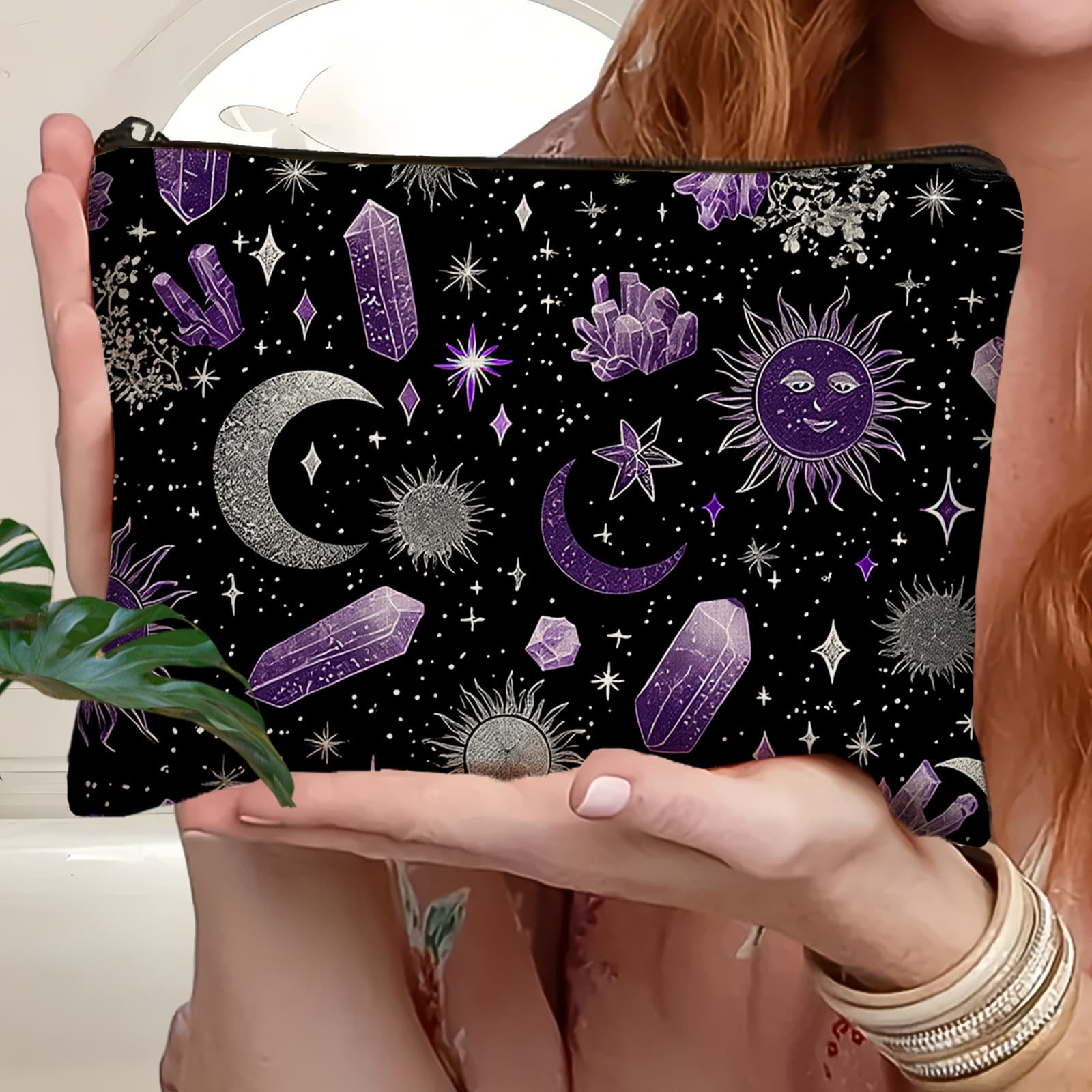 TEMU 1pc And Crystalsmakeup Bag: Multi- Scene Use, Travel Toiletries Organizer. Suitable For Daily Use/ Travel, Gifting For Manicurists, Perfect Birthday Present