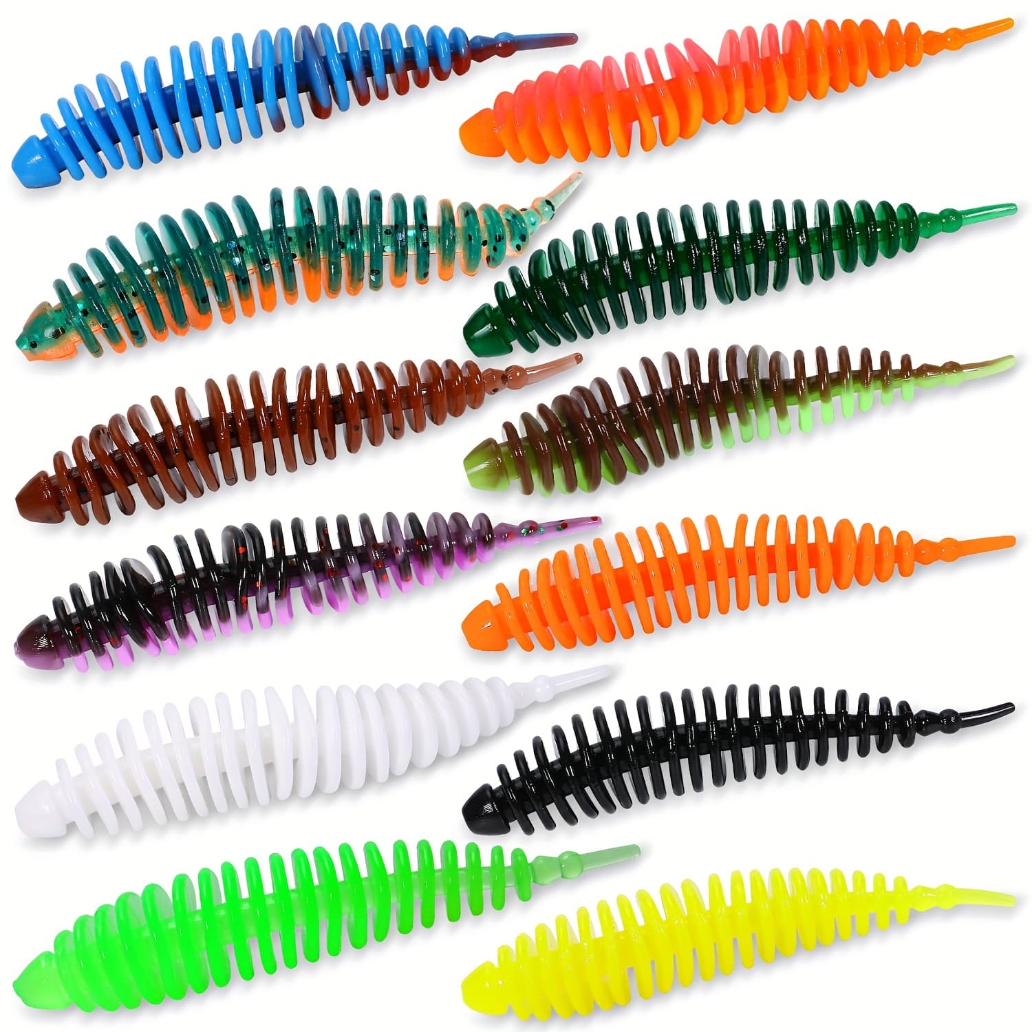 TEMU Sougayilang 36pcs Soft Bait Fishing Lure Set, Mixed Worms For Fishing, Artificial Fishing Bait, Suitable For Freshwater And Saltwater Fishing Gear (color Random)