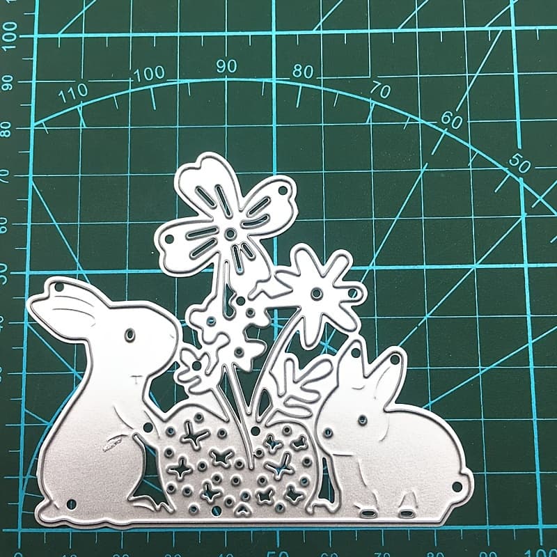 TEMU 1pc Diy Scrapbooking Mini Easter Bunny And Egg Card Craft Metal Embossing Die Cutting Mold Carbon Steel Cutting Die