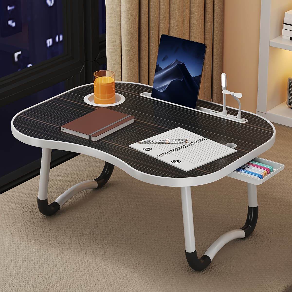 TEMU Portable Laptop Bed Tray - Multifunctional Tray Stand, Bed Table Desk Computer Desk, - Perfect For Bed, On Sofa, On Floor, Durable And Foldable, For Reading And Writing - Stable