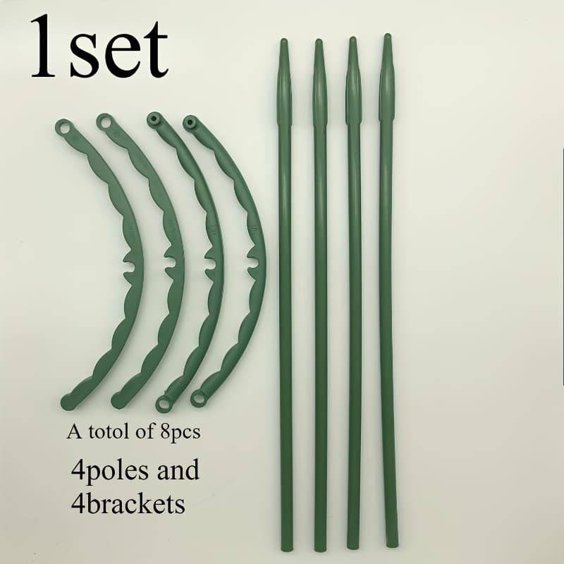 TEMU 4pcs Set: 4 Poles And 4 Brackets. Adjustable Climbing Plant And Indoor Plant Trellis, Green Plant Support Pole And Cage Set With Fixed Height Function