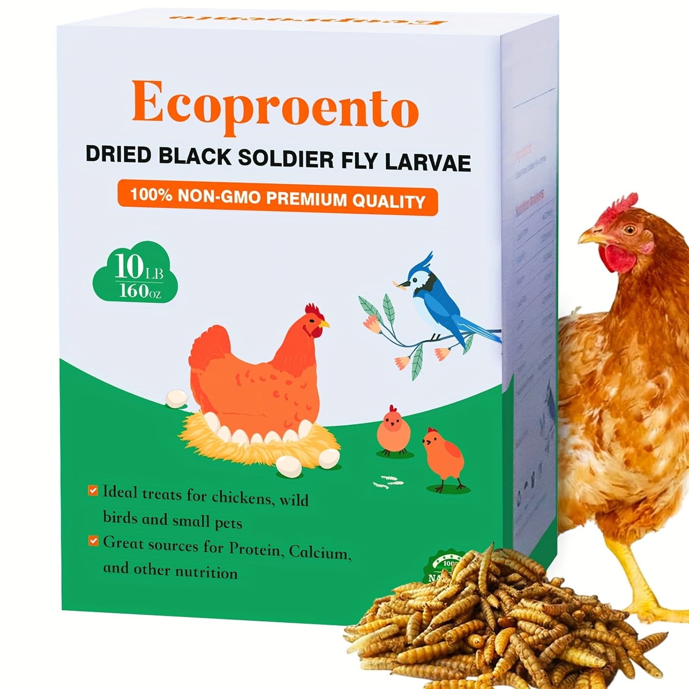 TEMU Dried Fly 10 Lbs - More Than - Chicken Feeder - Treats For Chicken, Duck, Wild Bird, Turtle - Chicken Coop Accessories & Bird Food
