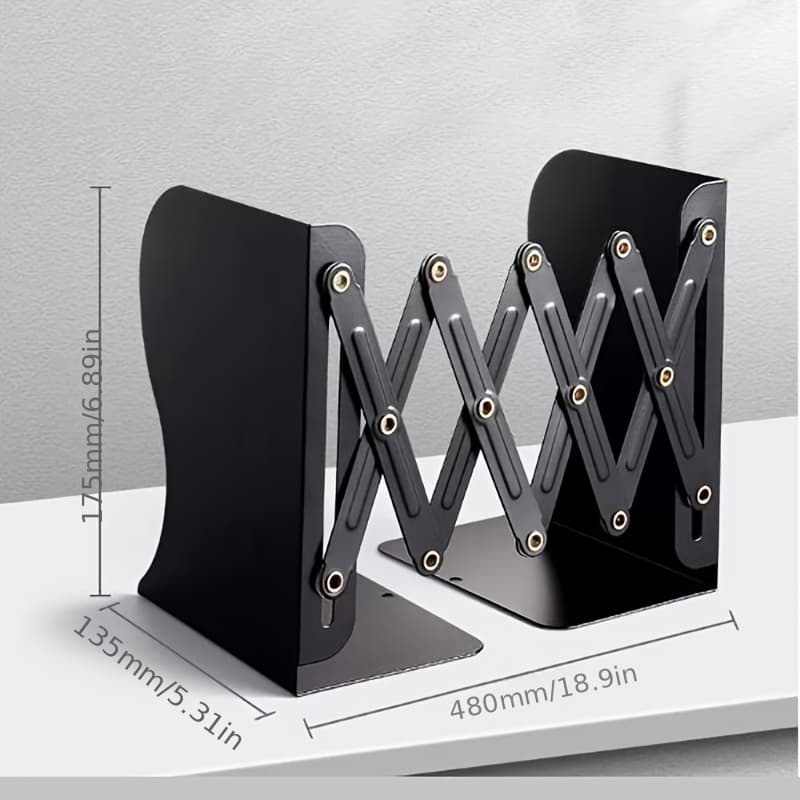 TEMU Thickened And Enlarged With Baffle, Adjustable Book Ends, Metal Bookends For Heavy Books, Desk Book Holder For Shelves, Book Organizer For Desk, Suitable For Office, Home And School Use