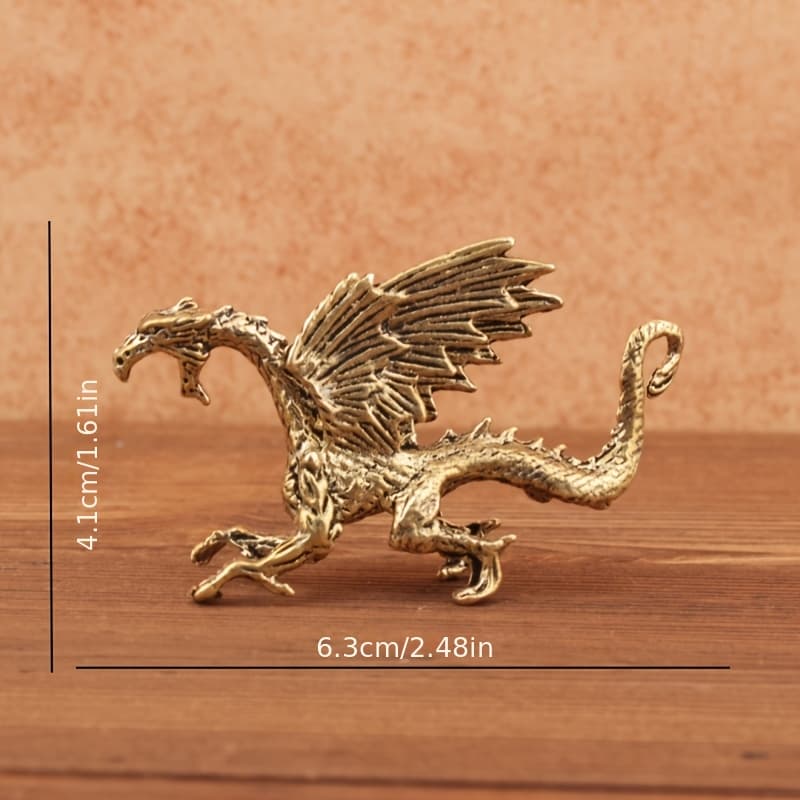 TEMU Dragon Combination Ornament | Domineering Dinosaur Small Brass Ornament For Living Room, Theme