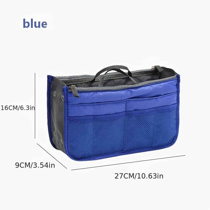 TEMU Korean Style Multi-functional Inner Bag With Double Zipper, Medium Travel Organizer With Large Capacity And Compartments