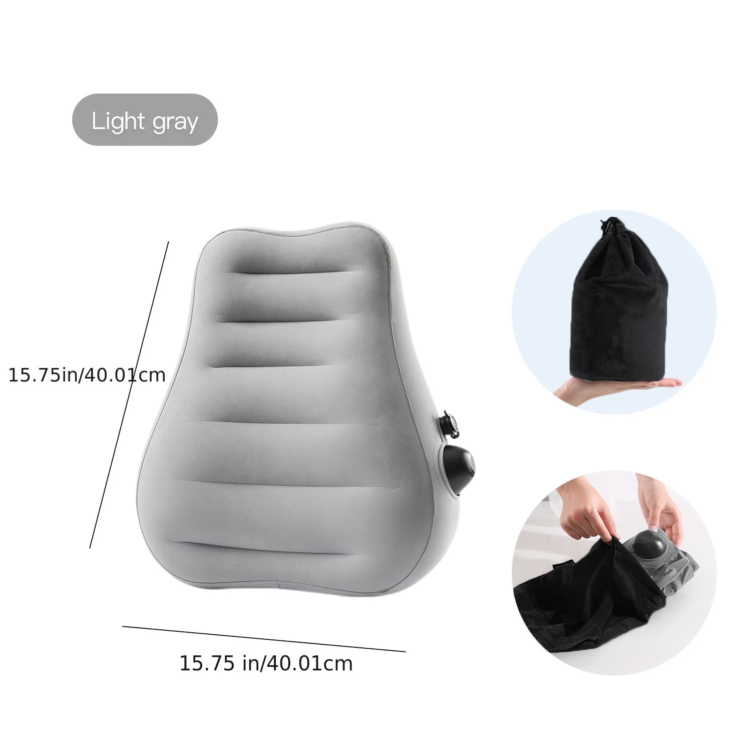 TEMU Press-type Inflatable Lumbar Pillow, Lumbar Support Cushion, A For Sleeping On Long-distance Flights, Trains, Etc. Lumbar Support Pillow, Portable Travel Lumbar Pad.