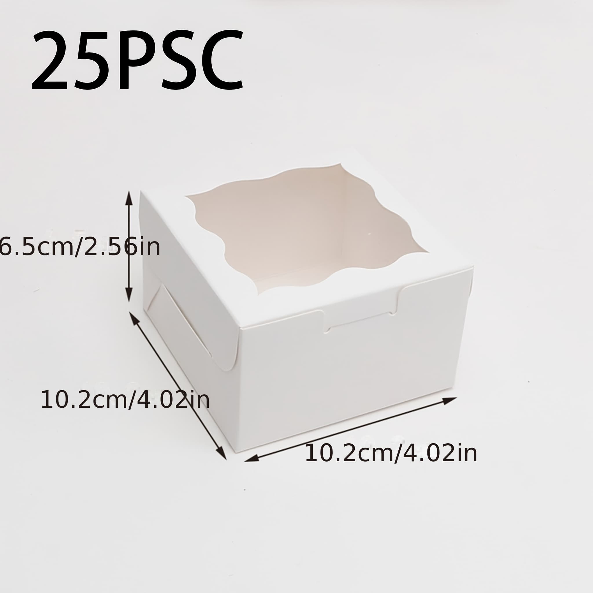TEMU Gift For Her/him 25pcs White Gift Boxes And Apparel Boxes With Clear Scalloped Window, 10.2 X 10.2 X 6.5cm Small Paper Party Favor Boxes For Wedding, Birthday, Baby Shower, Gift Wrapping