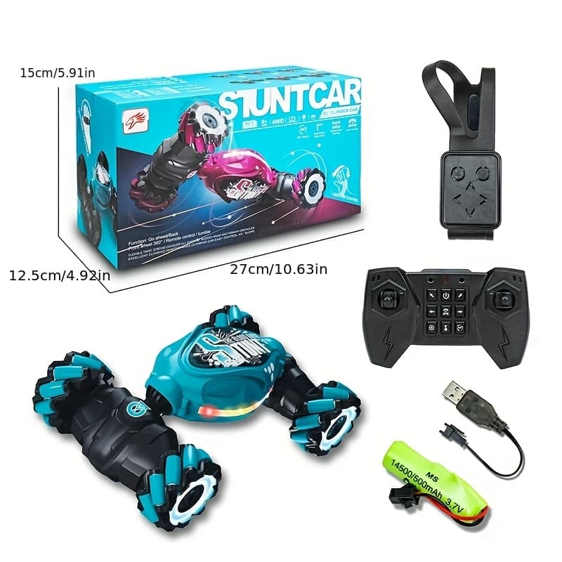 TEMU Gesture-sensing With Obstacle Avoidance & 4wd, Self-balancing Transforming Toy Vehicle, Remote Control -like Off-road Rc Car & S (birthday/christmas Gift) - Blue/black