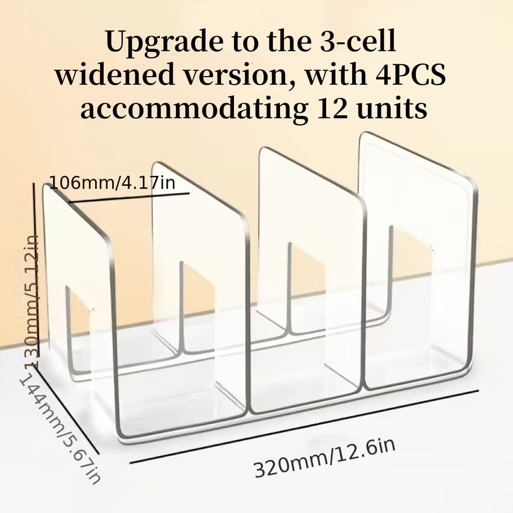 TEMU 4-piece Transparent Bag Storage Magic, Plastic Partition Board, Wardrobe Classification Placement, Book Storage Shelf, For Home, Dormitory And Bedroom