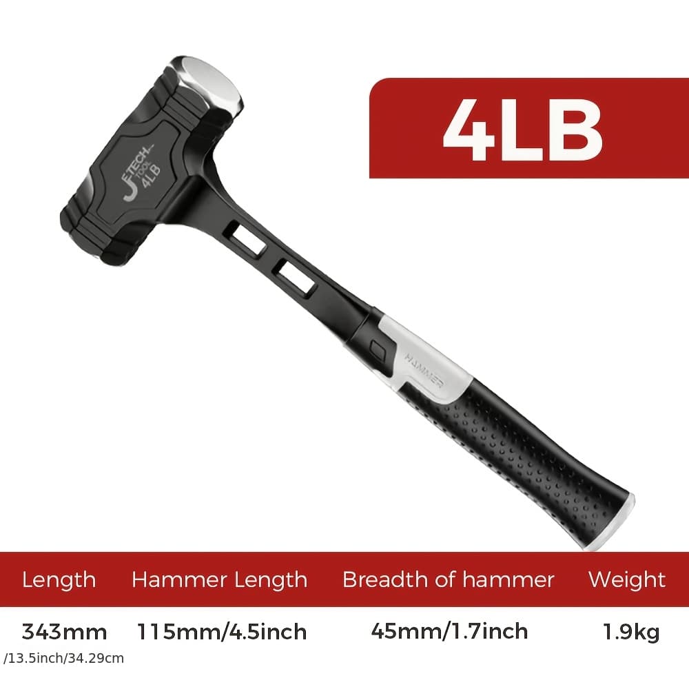 TEMU Drop Octagonal Hammer- Anti-rust & Durable | Non-slip Grip For & Control | , Easy To Spot | Versatile Tool For Home, Workshop & Outdoor Use